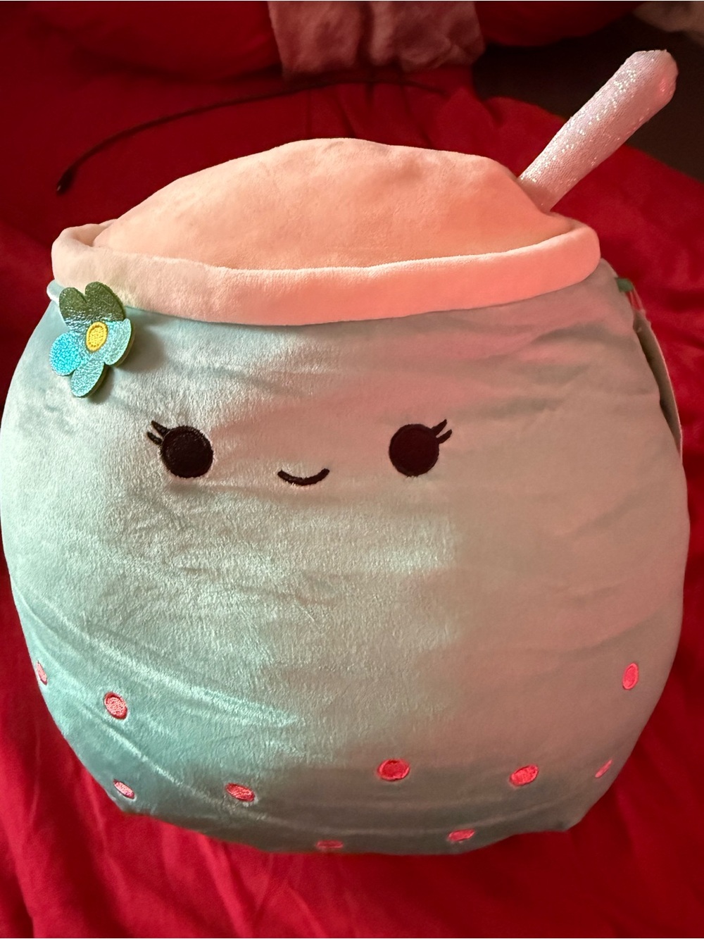 Squishmallows Mint Green and Pink Bubble Tea Plush - Jakarria